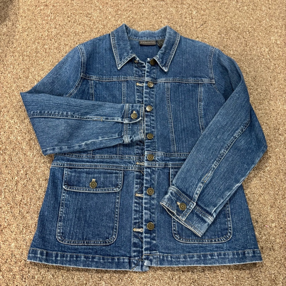 Relativity Longer Blue Denim Women's Jacket‎